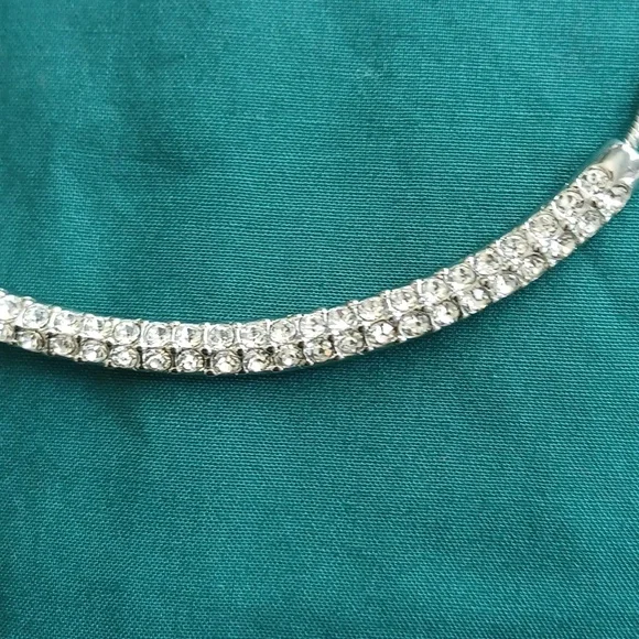 NWT Chico's SilverTone and Crystal 4-Layer Crystal Bar Necklace - Picture 4 of 8